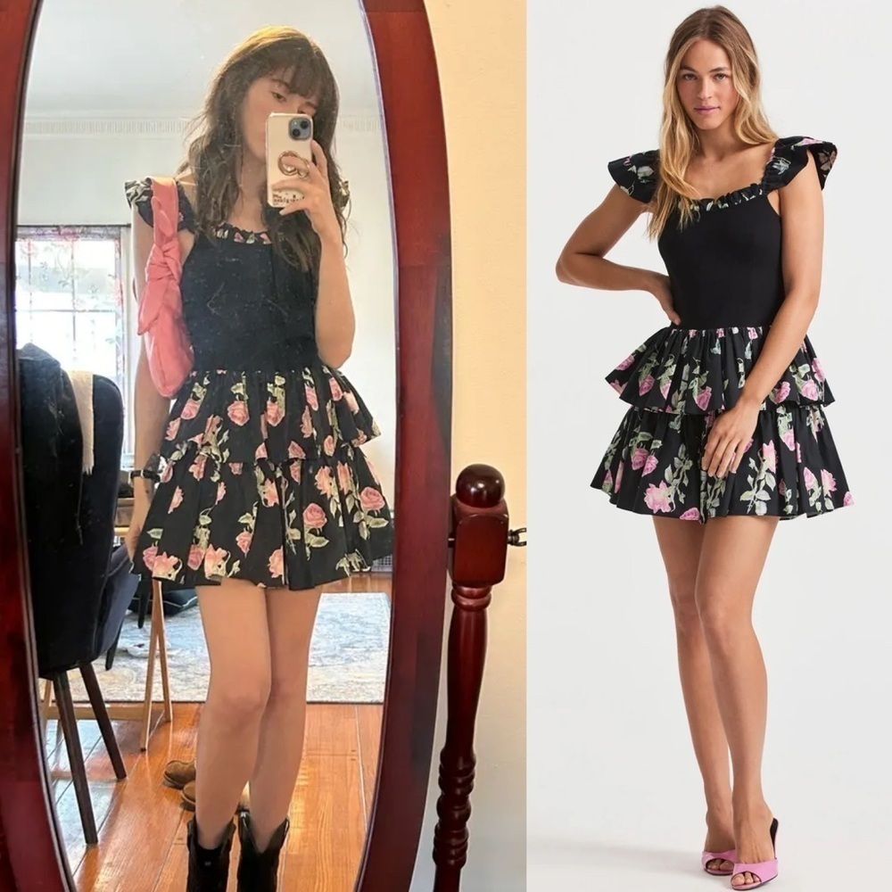 NWT LOVESHACKFANCY PASTEL FLORAL MINI DRESS